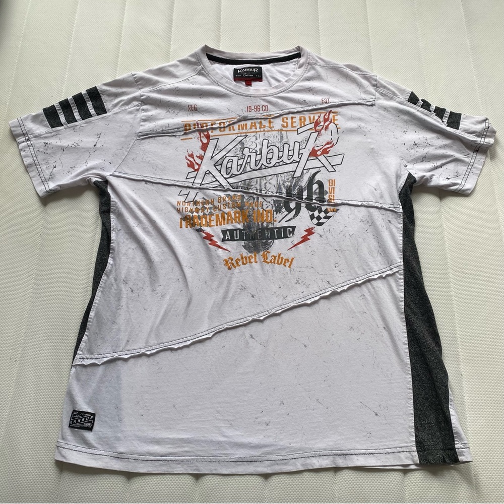 Men's White Graphic Crewneck Tee